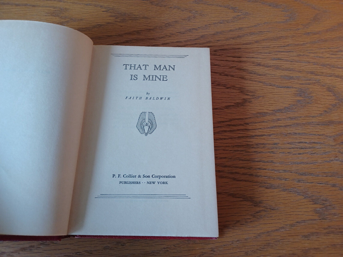That Man Is Mine Faith Baldwin 1937 Hardcover P F Collier & Son