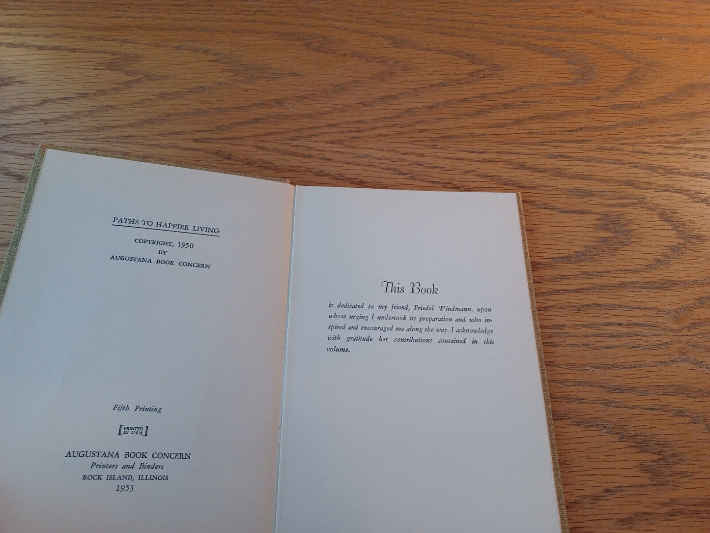 Paths To Happier Living Carla Holtermann Hardcover Augustana Book Concern 1953