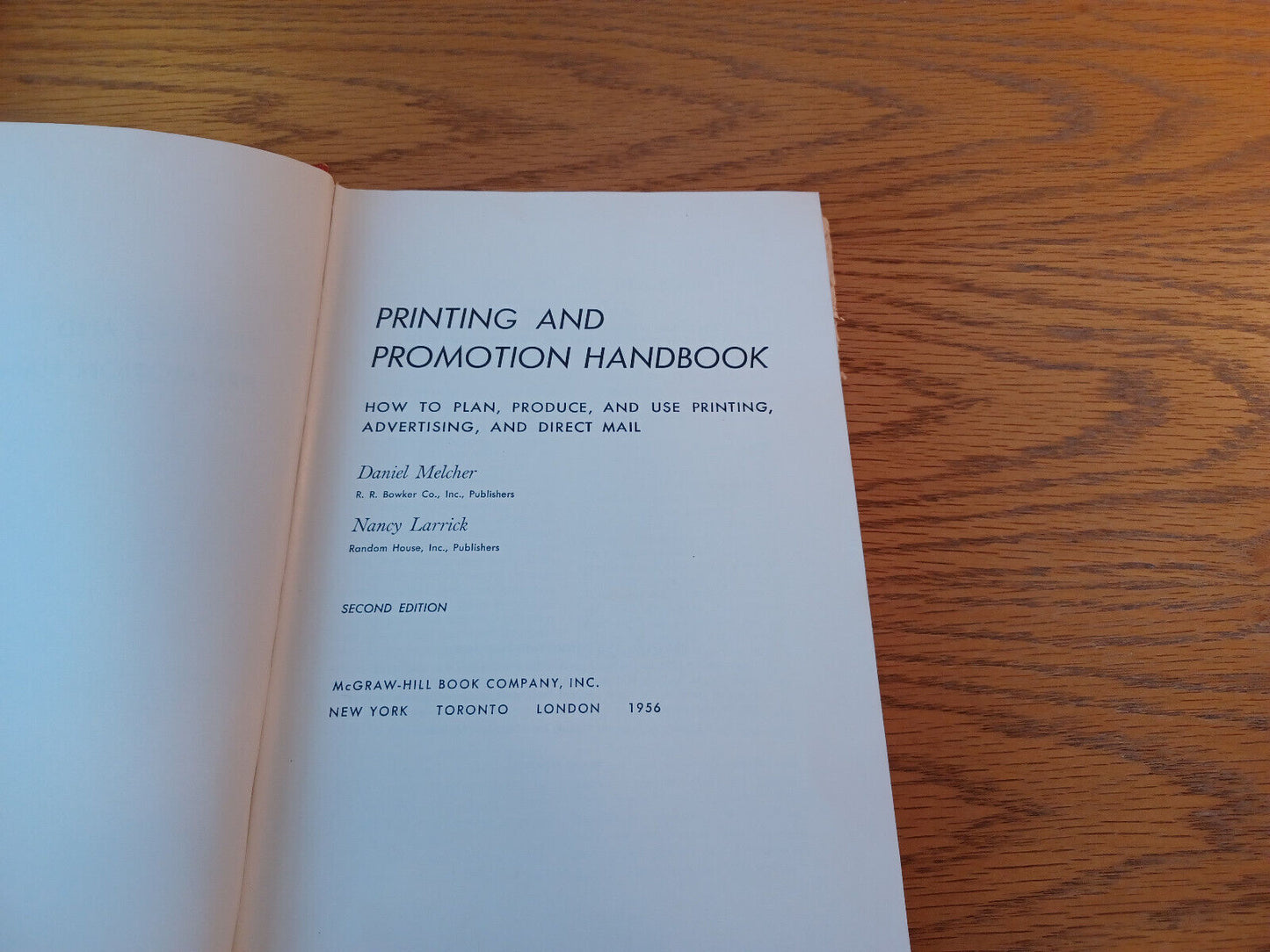 Printing And Promotion Handbook Daniel Melcher 1956 Hardcover McGraw Hill