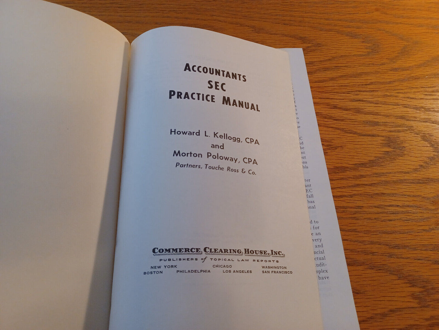 Accountants Sec Practice Manual Howard L Kellogg 1971 Hardcover Commerce Clearin