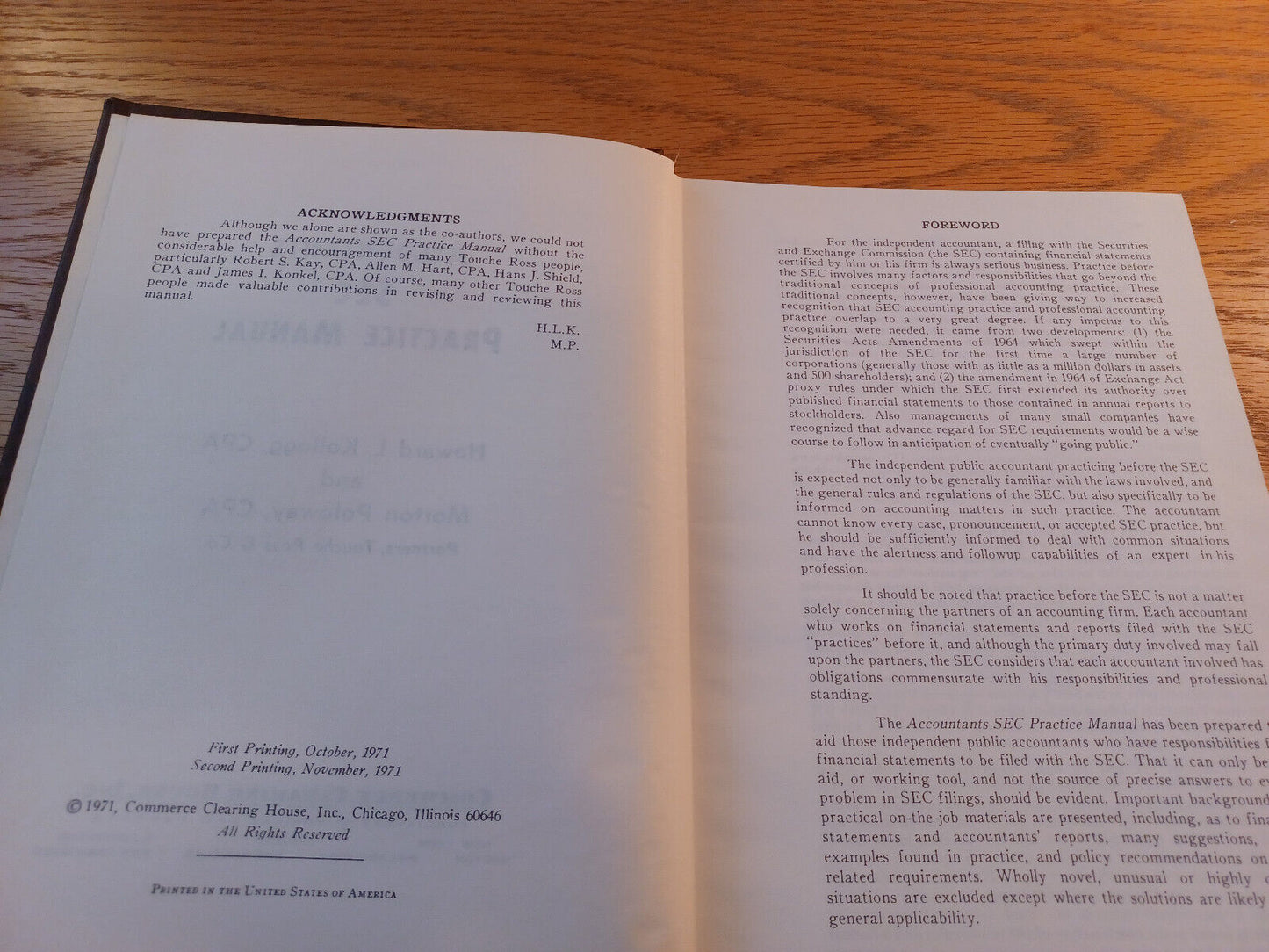 Accountants Sec Practice Manual Howard L Kellogg 1971 Hardcover Commerce Clearin