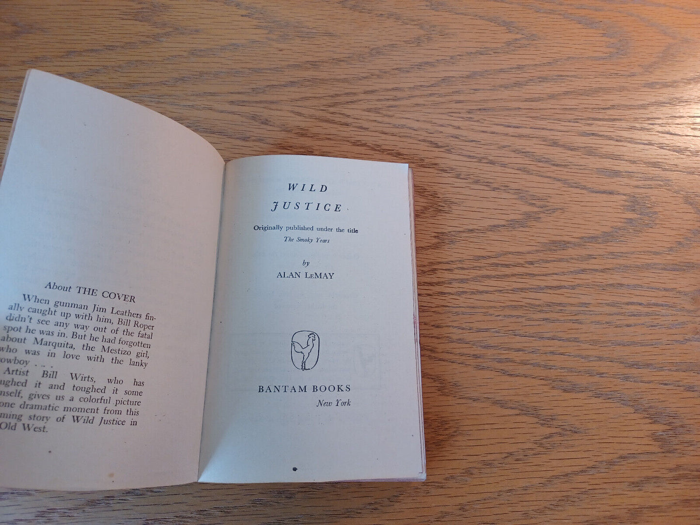 Wild Justice Alan LeMay 1948 Bantam Books Paperback