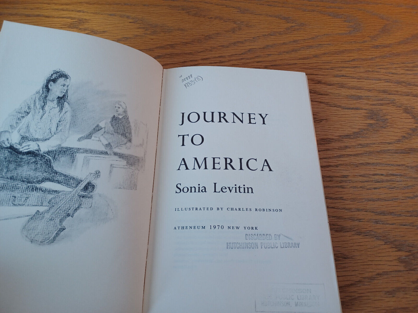 Journey To America Sonia Levitin 1970 1st Ed Hardcover Dust Jacket Atheneum