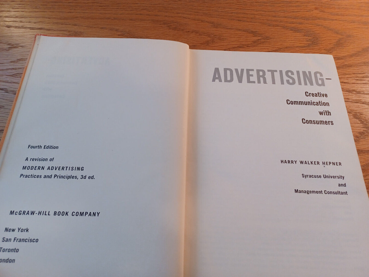 Advertising Creative Communication With Consumers Harry Walker Hepner 1964 McGra