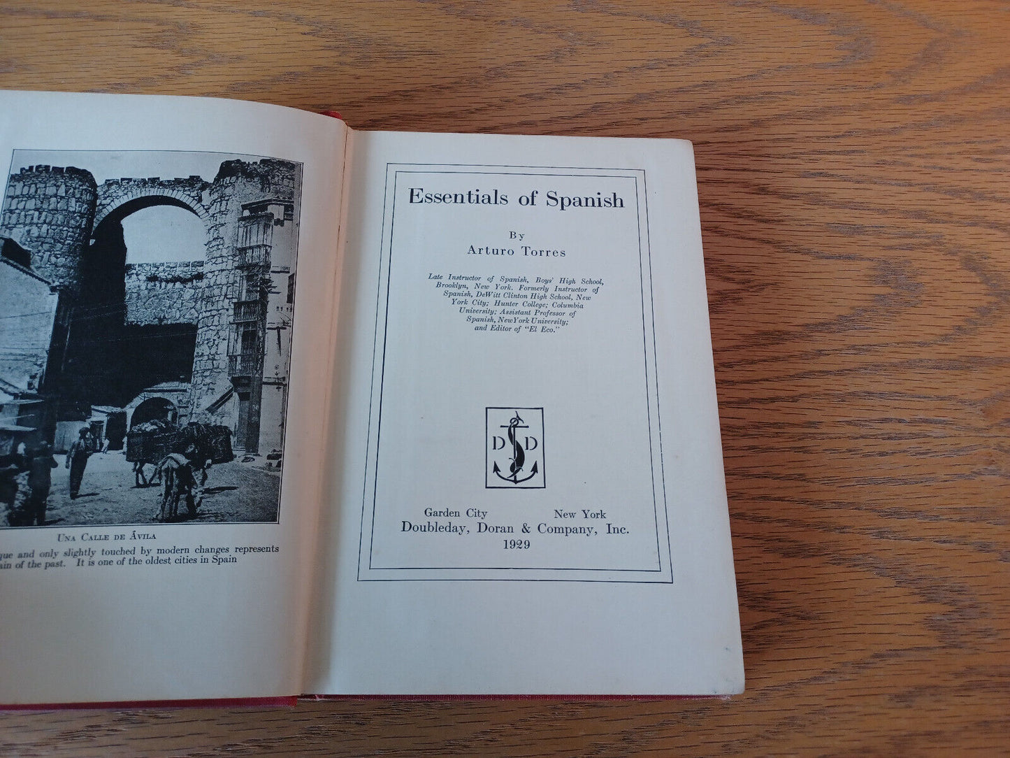 Essentials Of Spanish Arturo Torres 1929 Hardcover Doubleday