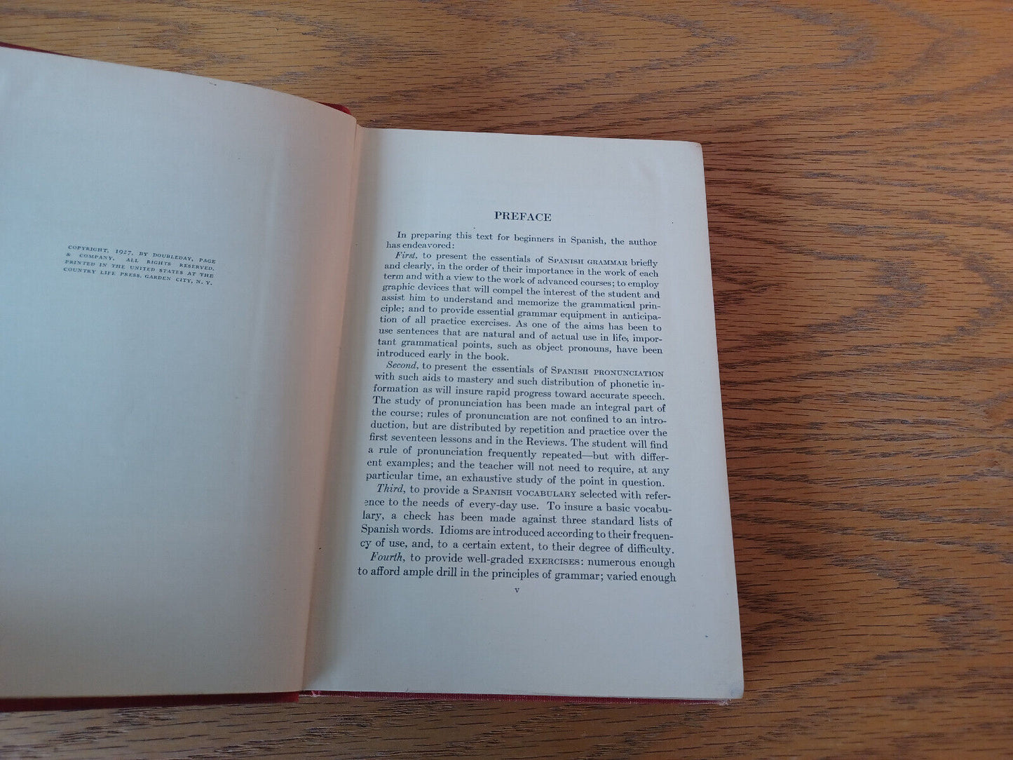 Essentials Of Spanish Arturo Torres 1929 Hardcover Doubleday