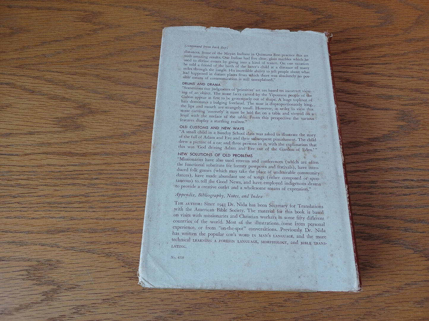 Customs And Cultures Eugene A Nida 1954 1st Ed Harper & Brothers
