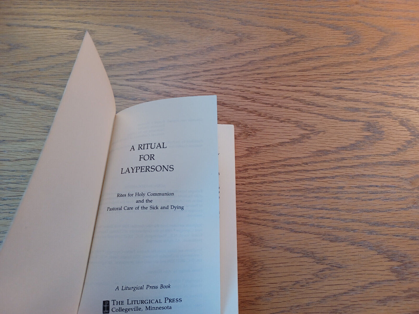 A Ritual For Laypersons 1993 Liturgical Press Paperback