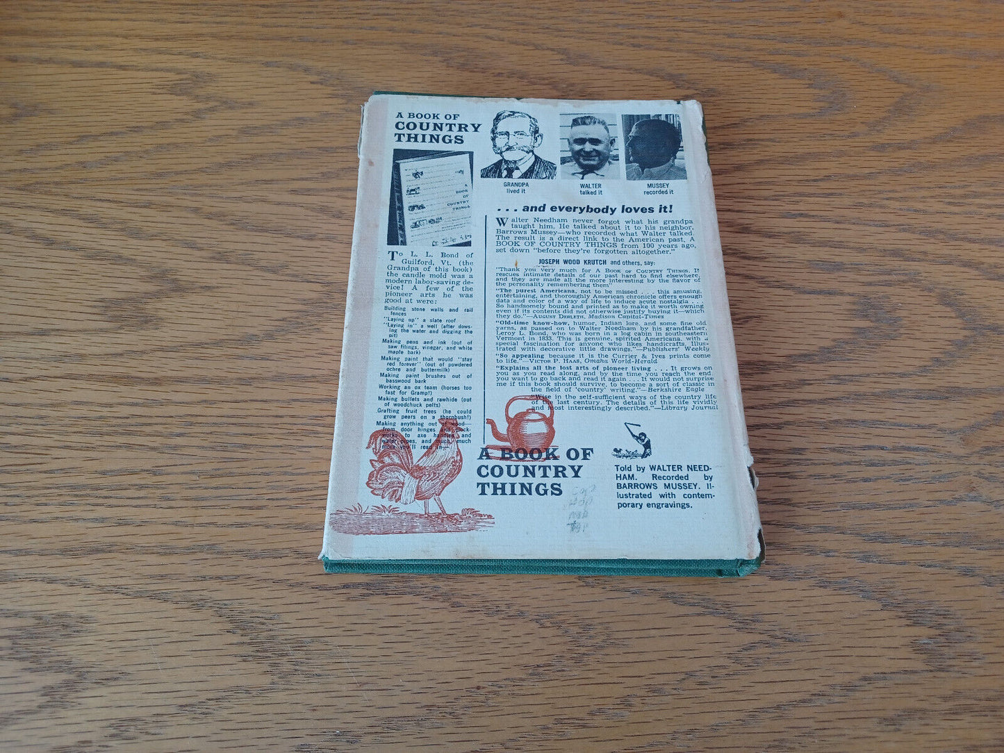 A Book Of Country Things Walter Needham 1965 Hardcover Dust Jacket Stephen Green