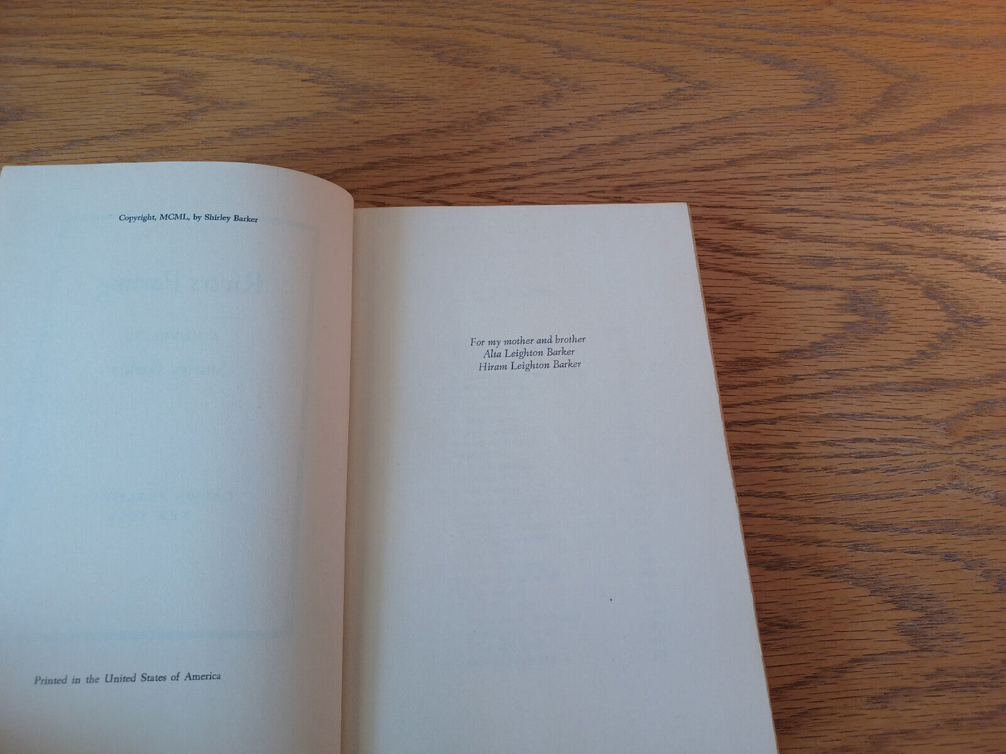 Rivers Parting Shirley Barker 1950 Book Club Edition Hardcover Dust Jacket Crown