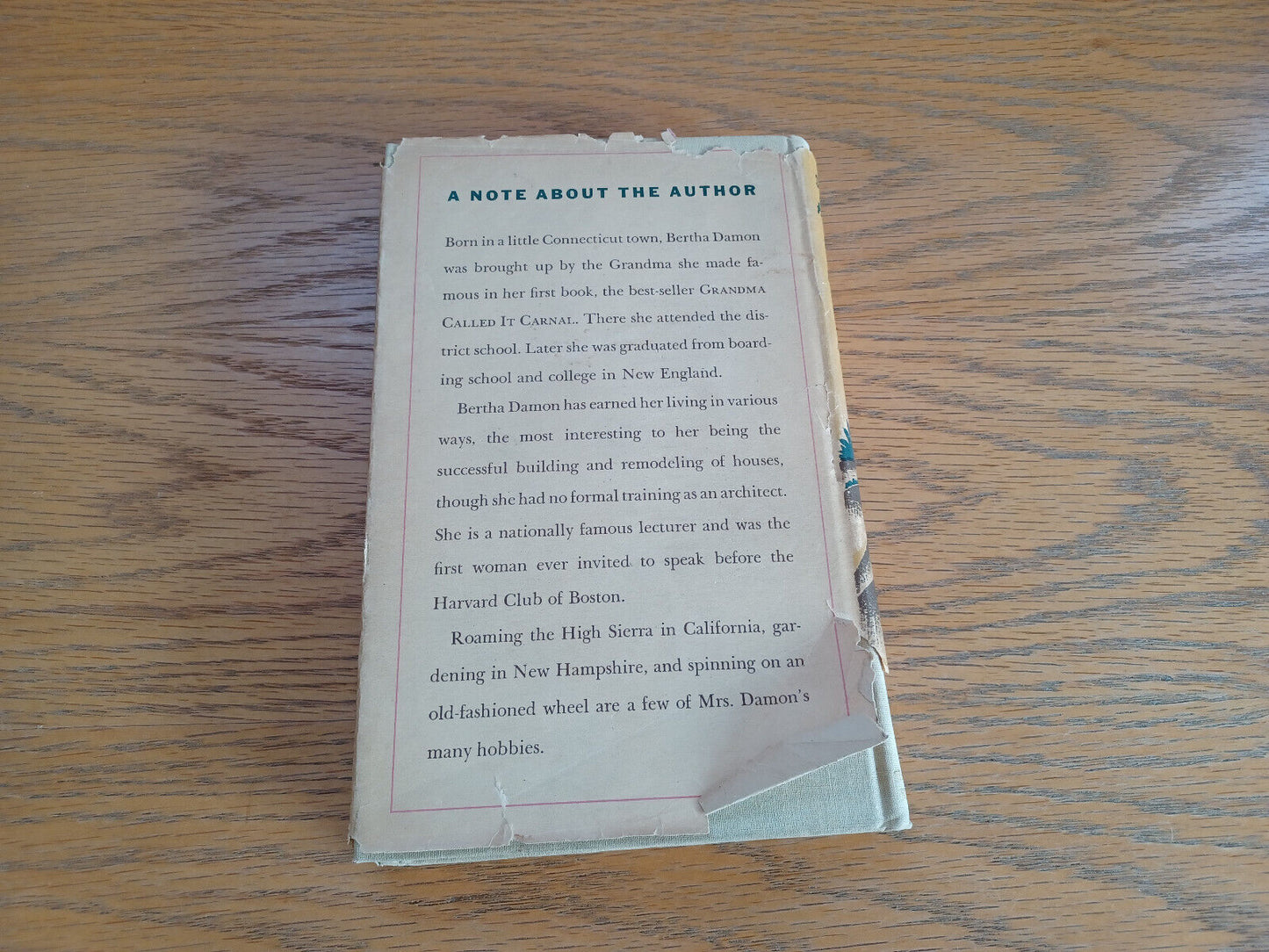 A Sense of Humus Bertha Damon 1943 Simon and Schuster Hardcover Dust Jacket