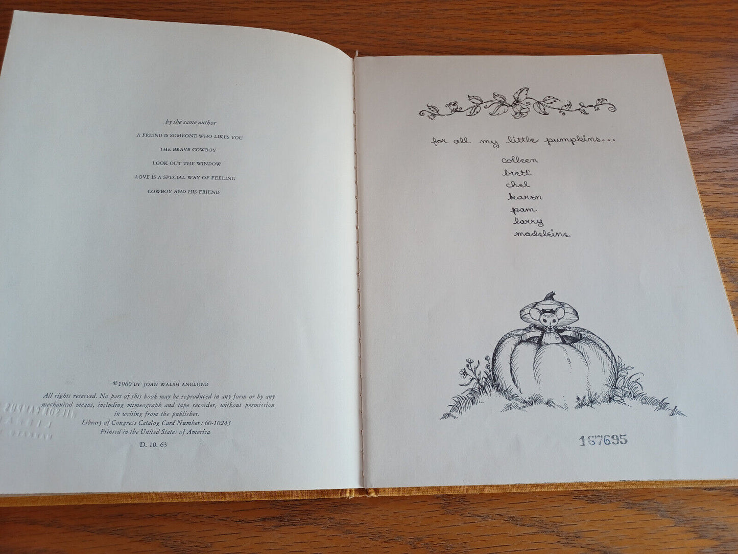 A Mother Goose ABC in a Pumpkin Shell Joan Walsh Anglund 1960 Hardcover Harcourt