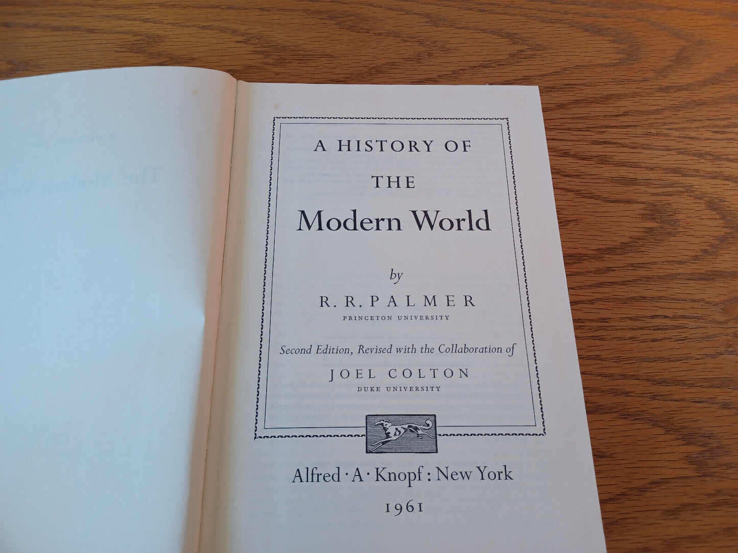 A History Of The Modern World R R Palmer 1961 Hardcover Alfred A Knopf