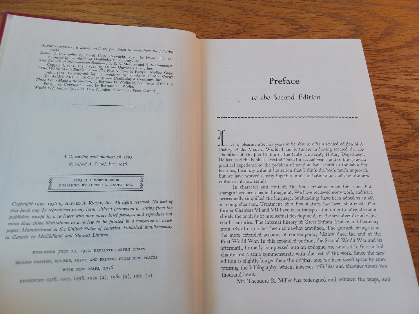 A History Of The Modern World R R Palmer 1961 Hardcover Alfred A Knopf