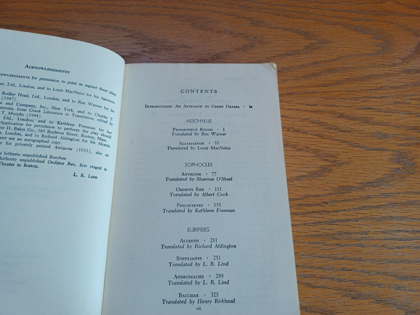 Ten Greek Plays in Contemporary Translations L R Lind 1957 Paperback Houghton Mi