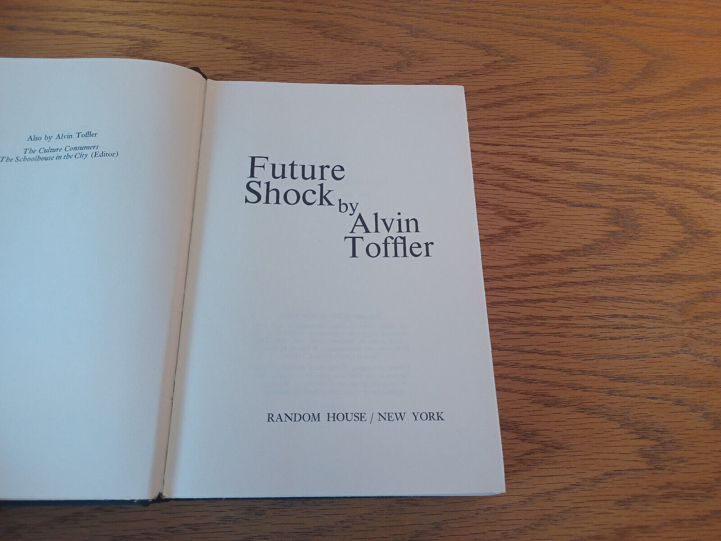 Future Shock Alvin Toffler 1970 Hardcover Random House