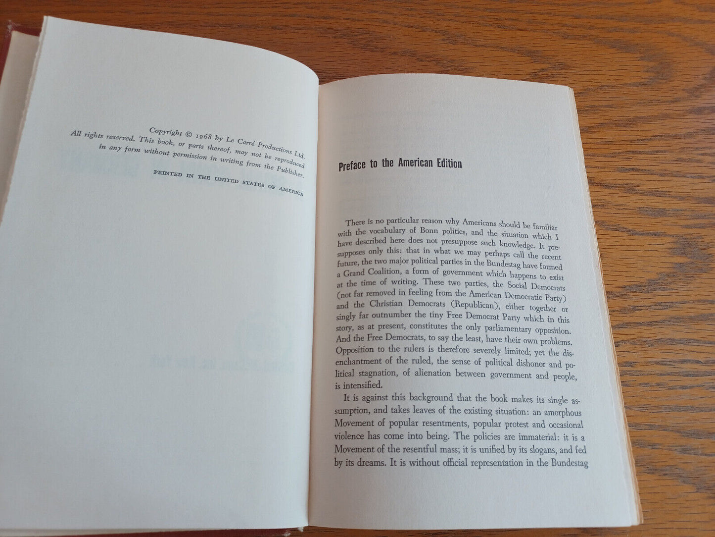 A Small Town in Germany John Le Carre 1968 Hardcover Coward McCann