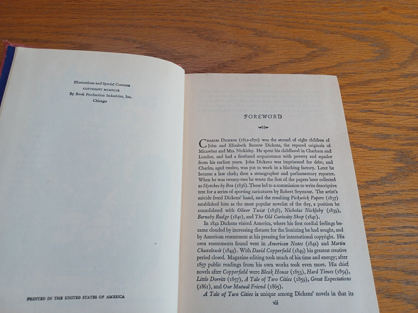 A Tale of Two Cities Charles Dickens 1949 Hardcover Fountain Press