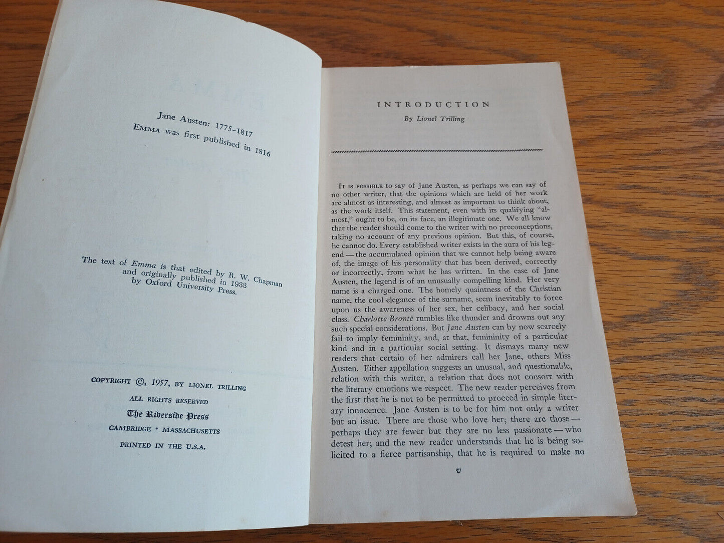 Emma Jane Austen 1957 Riverside Edition Houghton Mifflin
