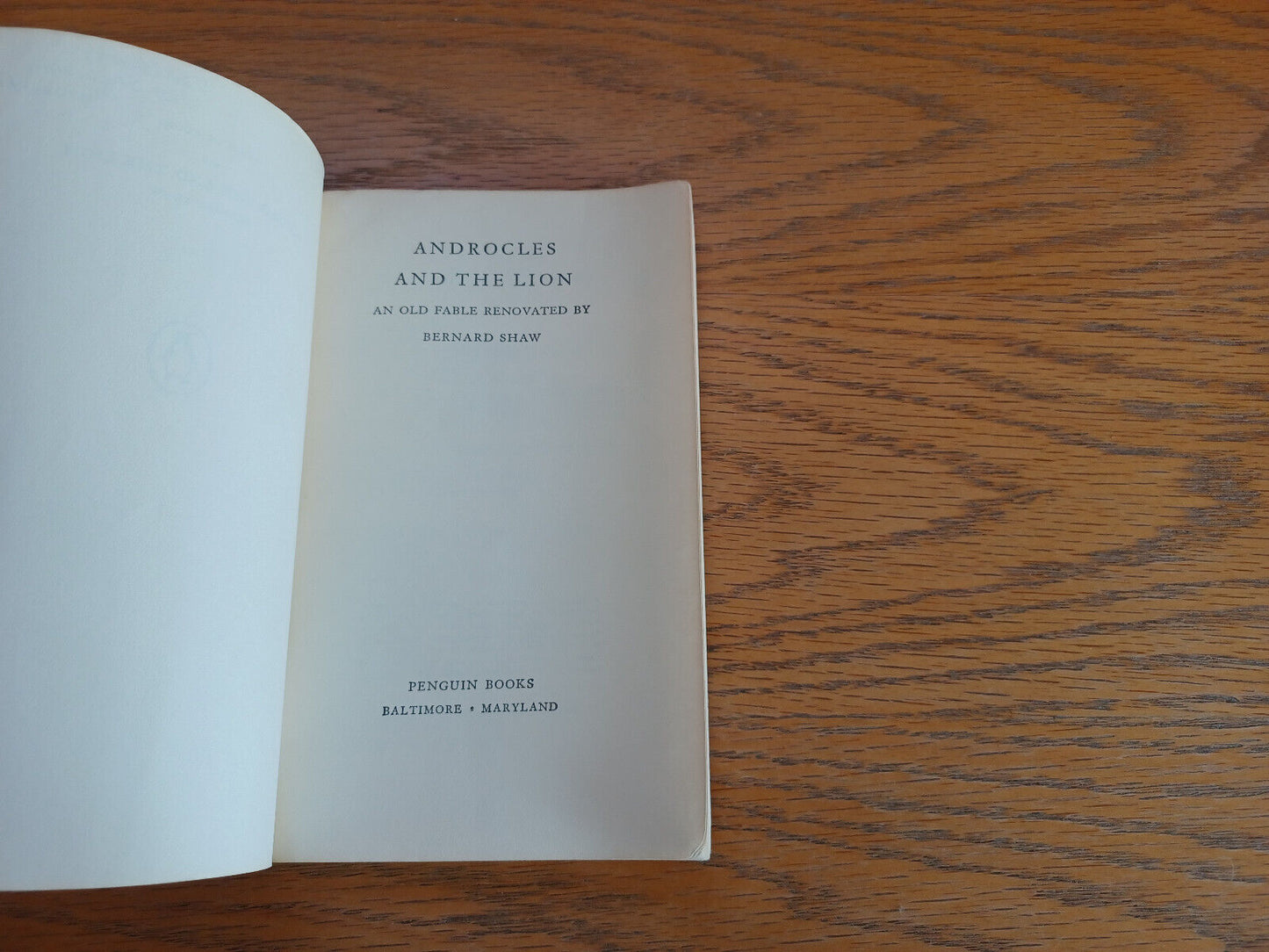 Androcles and the Lion Bernard Shaw 1962 Paperback Penguin Books