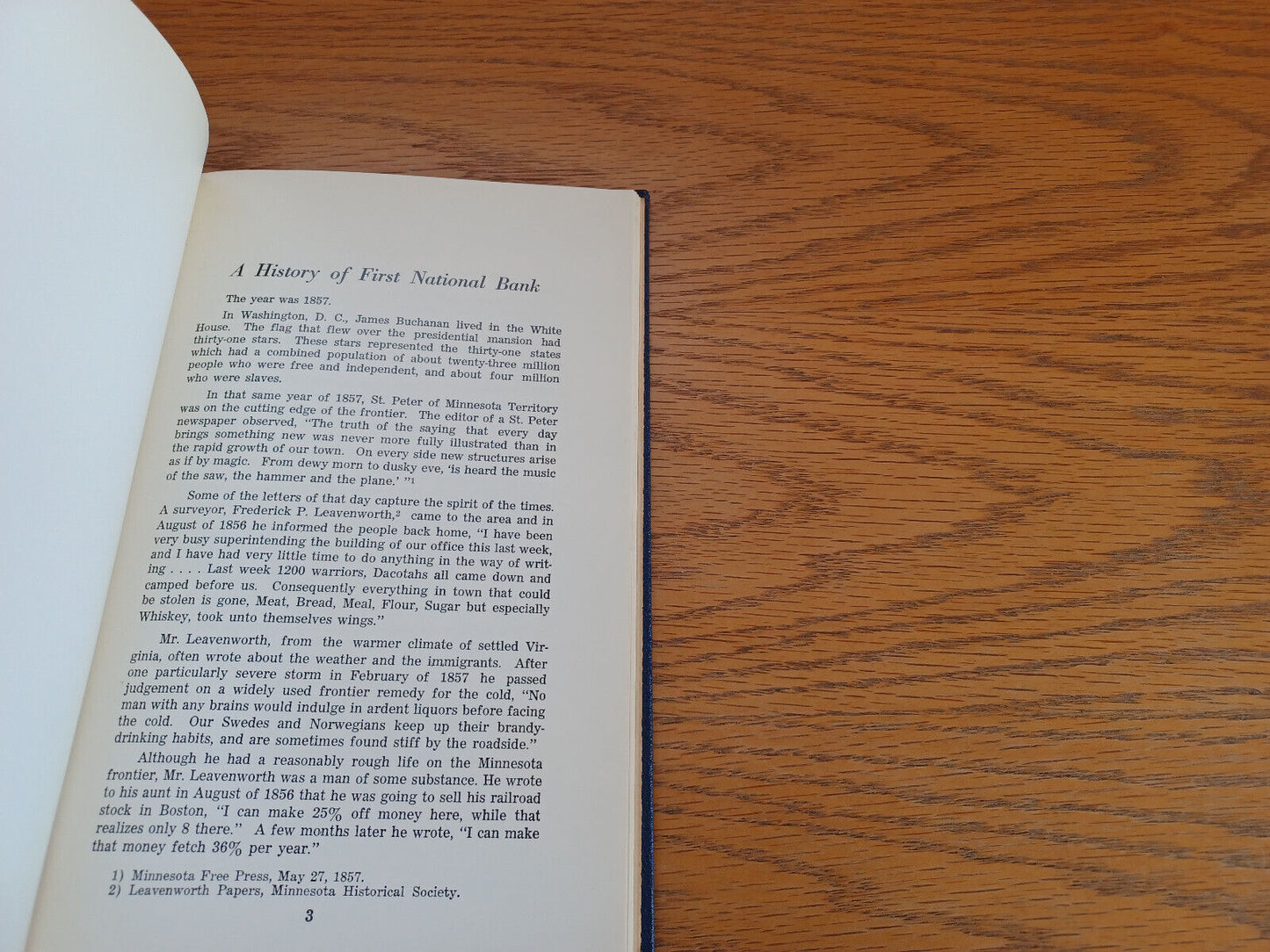 A History of First National Bank of St Peter Minnesota 1967 Doniver a Lund St Pe