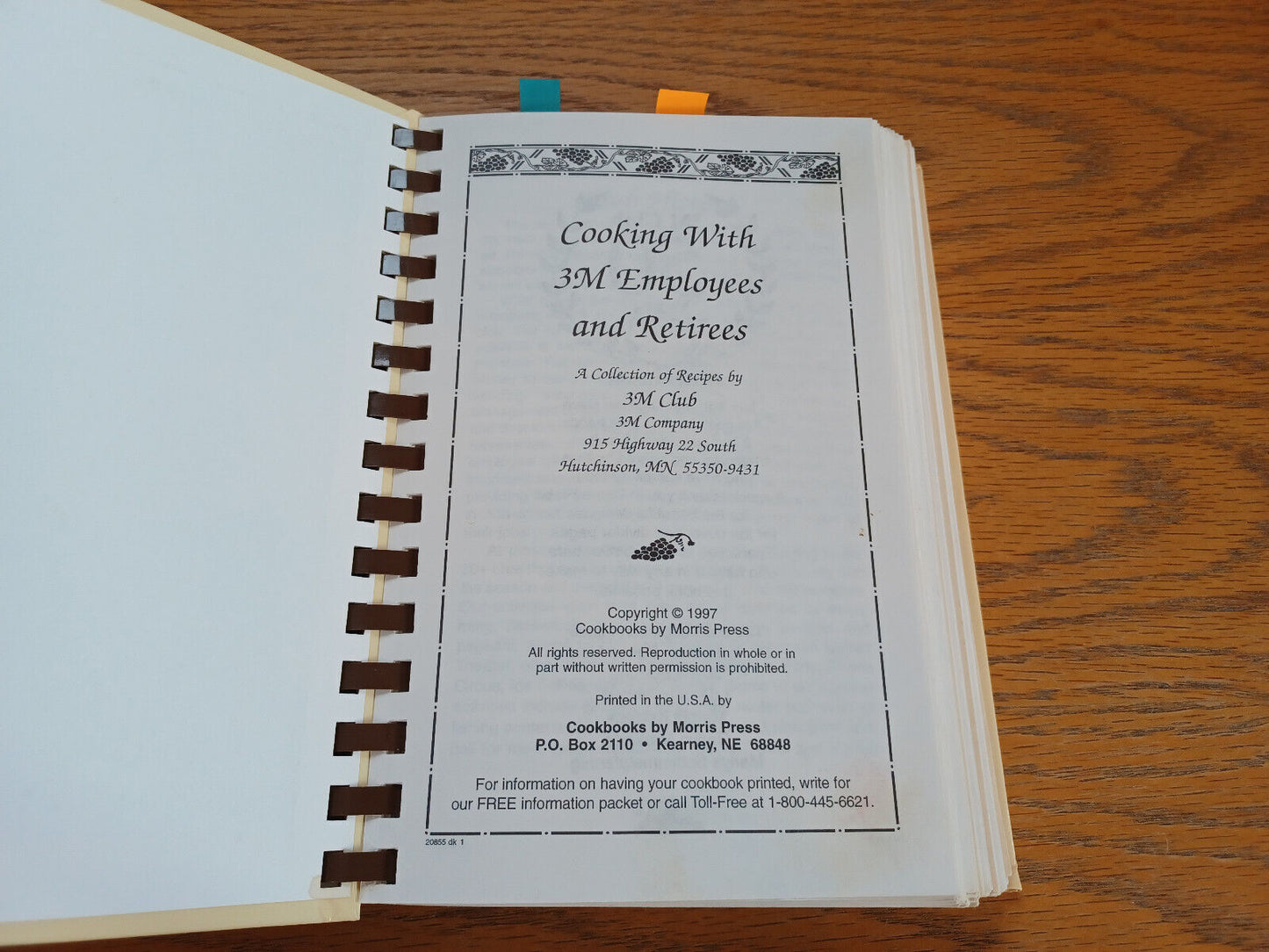3M Club Cookbook Cooking With 3M Employees & Retirees 1997 Morris Press
