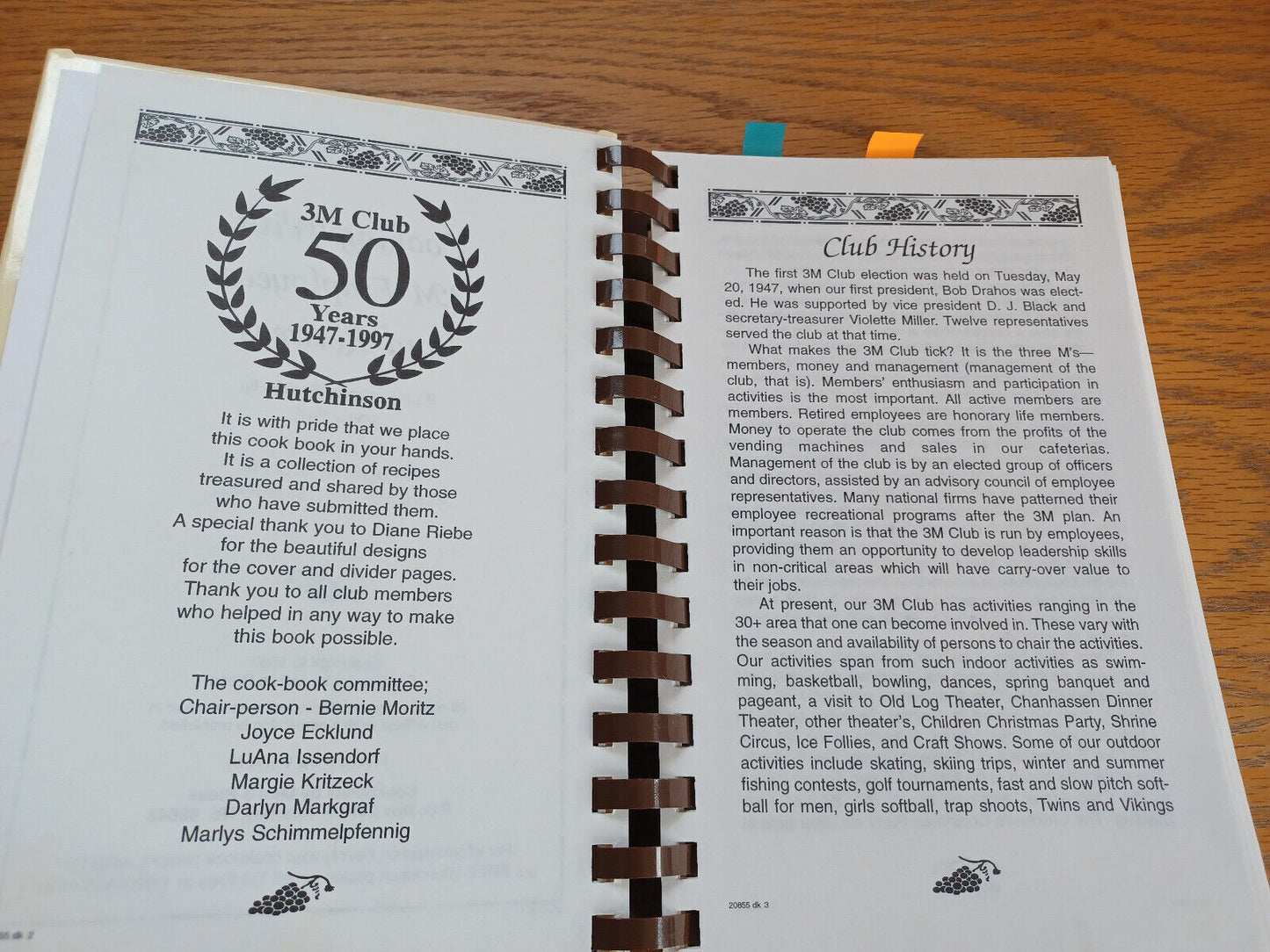 3M Club Cookbook Cooking With 3M Employees & Retirees 1997 Morris Press