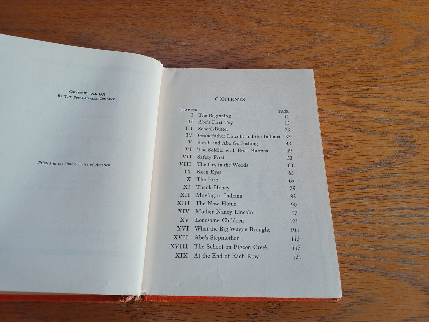Abe Lincoln Frontier Boy Augusta Stevenson 1953 Hardcover Bobbs-Merrill