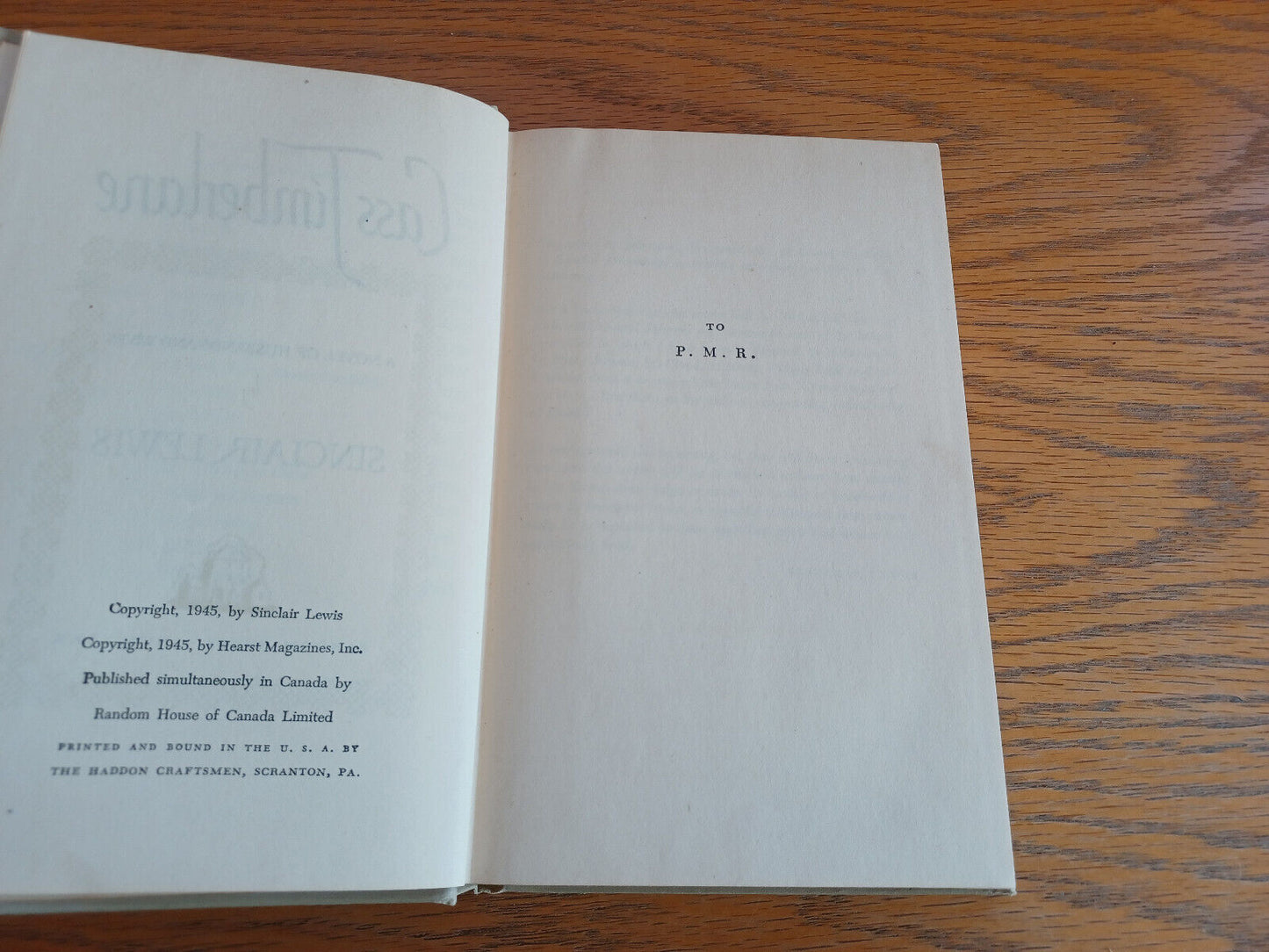 Cass Timberlane Sinclair Lewis 1945 Hardcover Random House