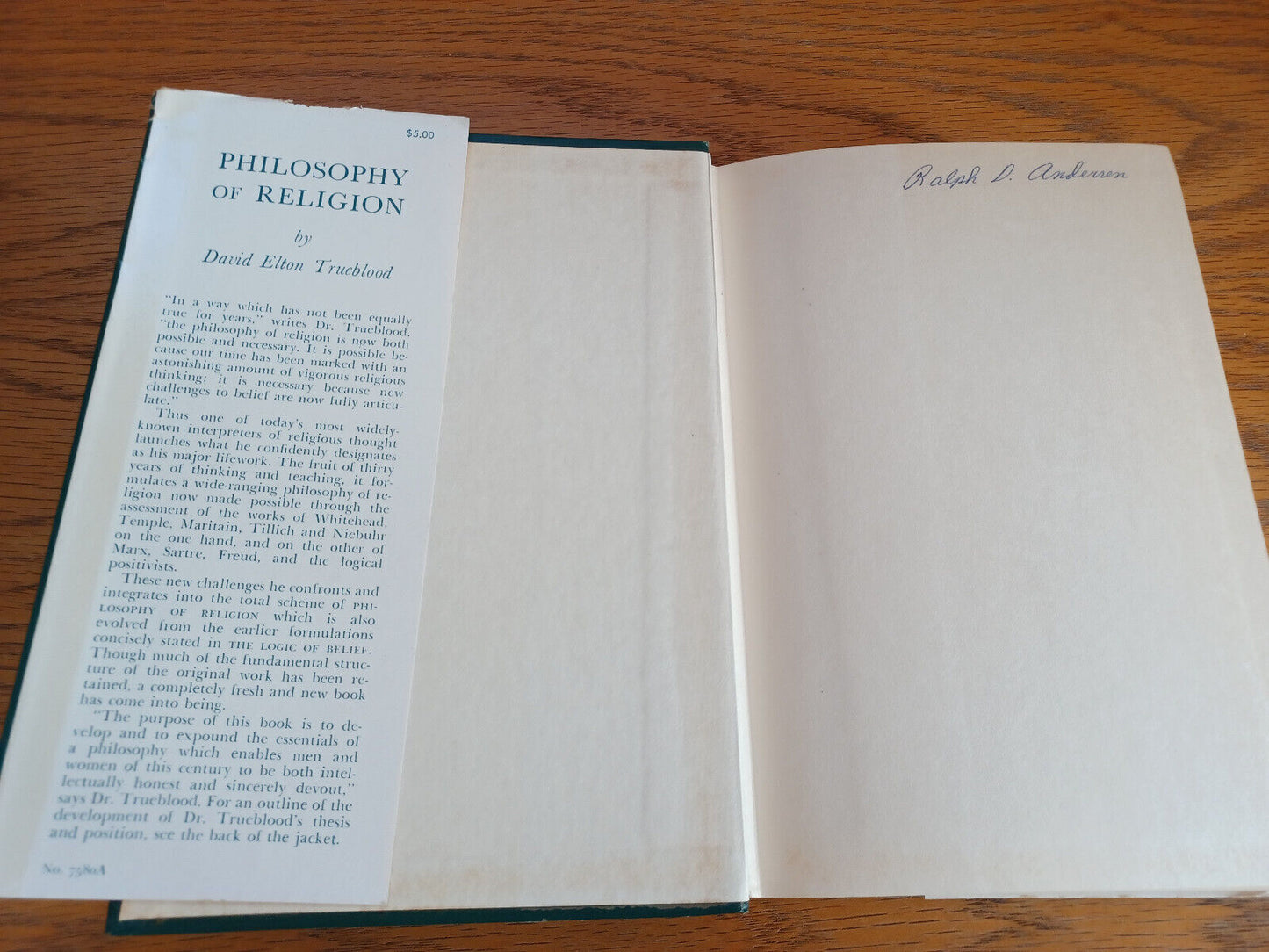 Philosophy of Religion David Elton Trueblood 1957 Harper & Brothers Hardcover Du