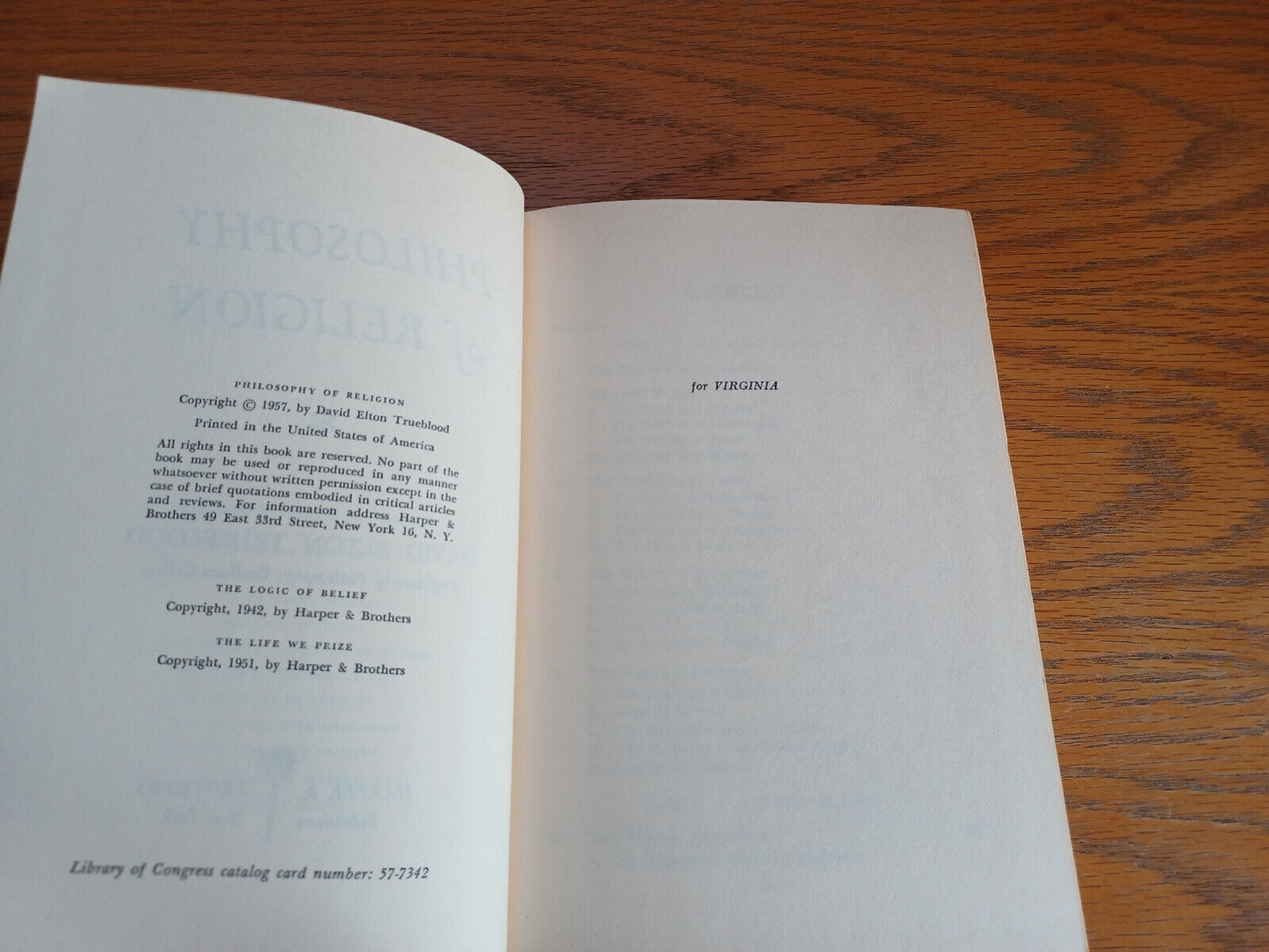 Philosophy of Religion David Elton Trueblood 1957 Harper & Brothers Hardcover Du