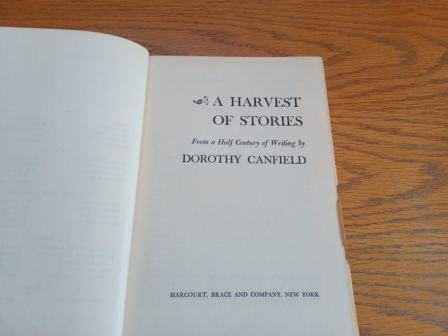 A Harvest of Stories Dorothy Canfield 1956 Hardcover Harcourt Brace