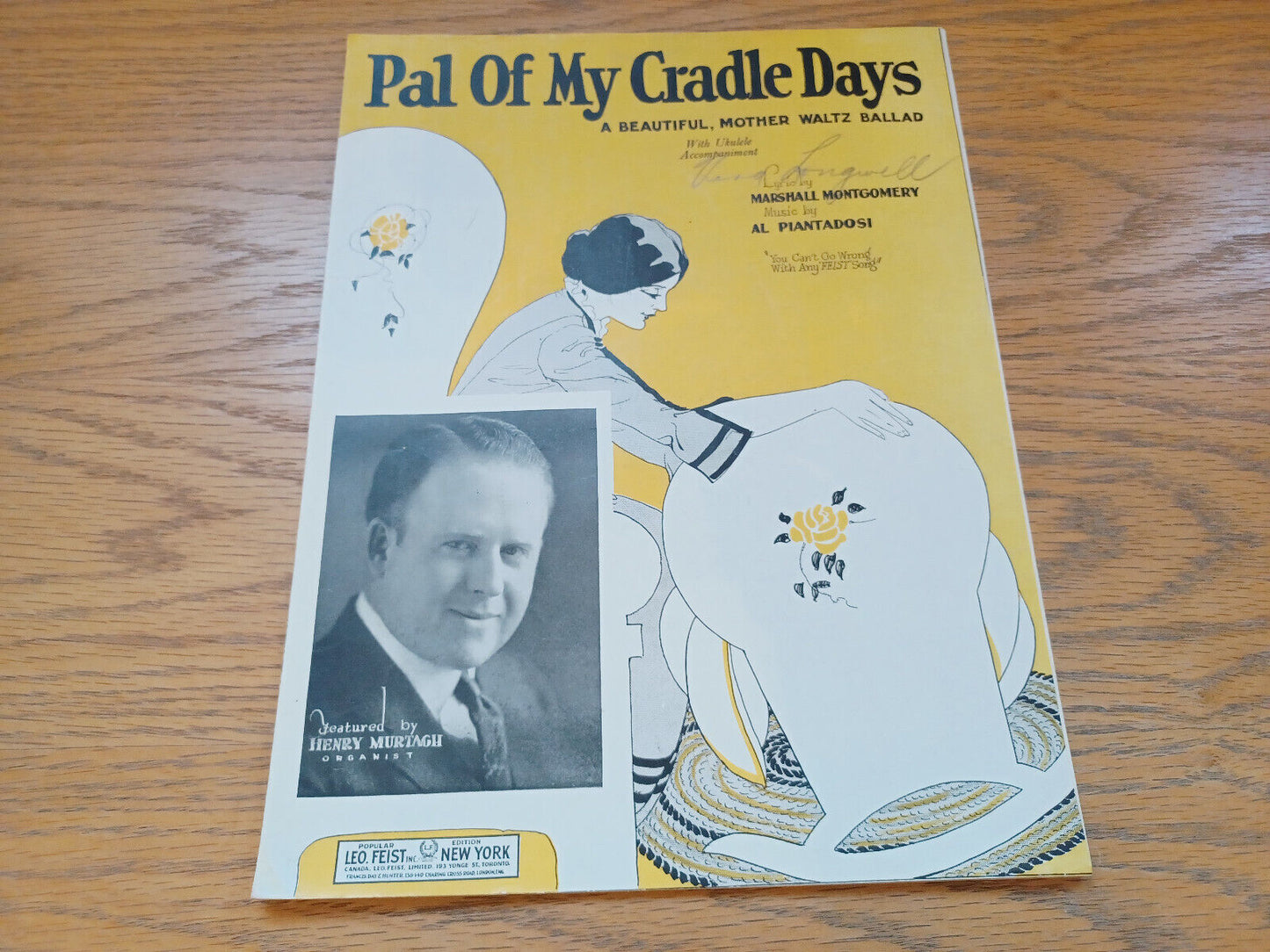 Pal Of My Cradle Days Al Piantadosi 1925 Leo Feist Marshall Montgomery