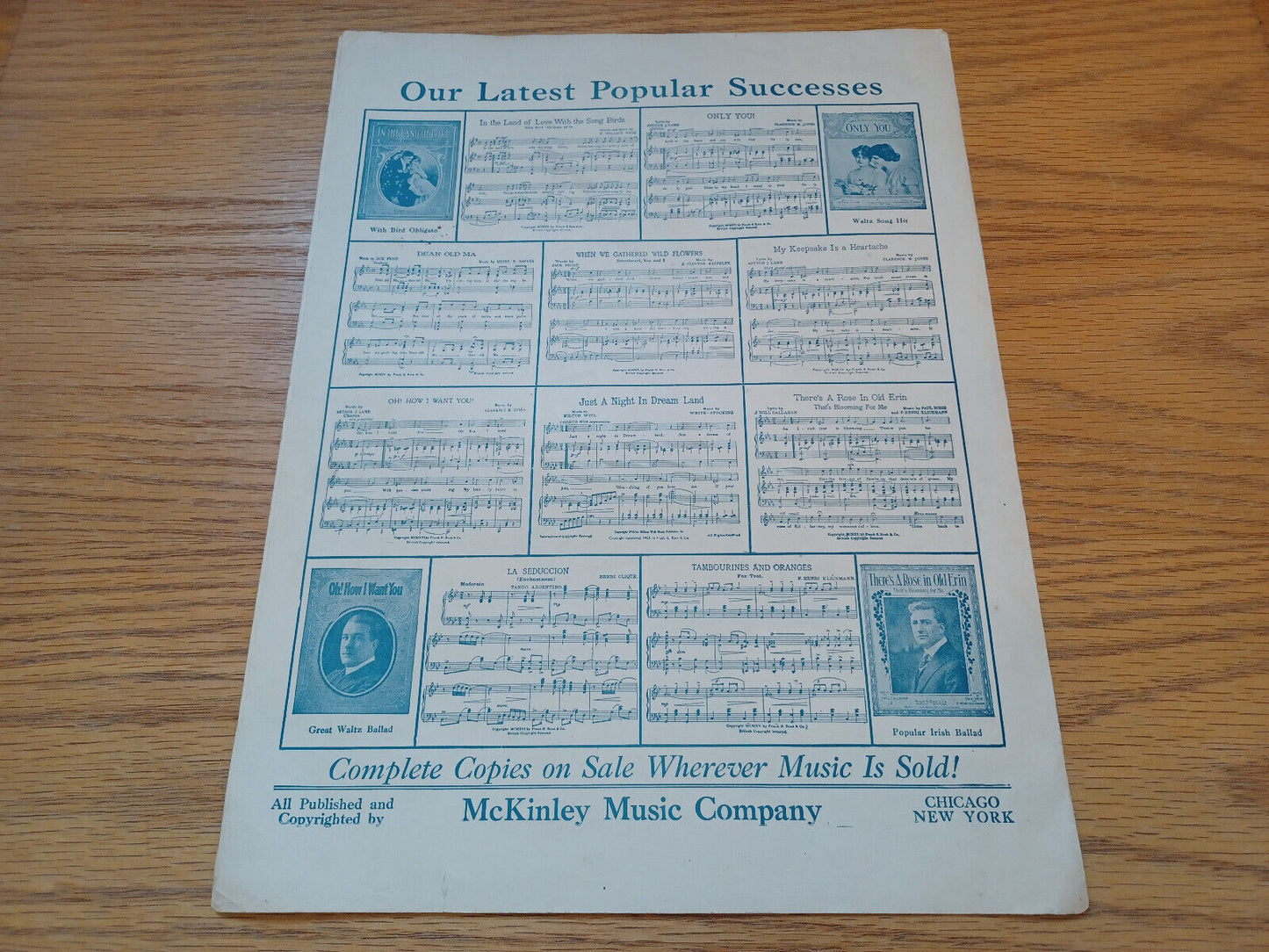 My Honey Lu Jack Frost Paul Biese F Henri Klickmann 1916 Mckinley Music