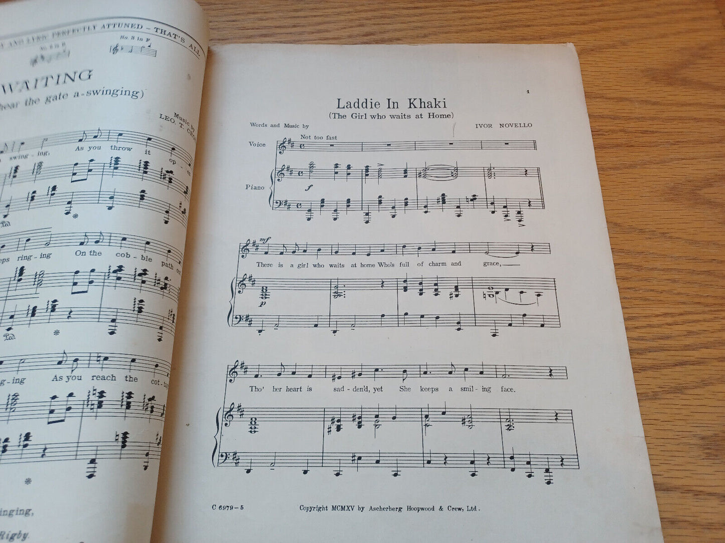 Ladies In Khaki Ivor Novello 1915 Chappell & Co