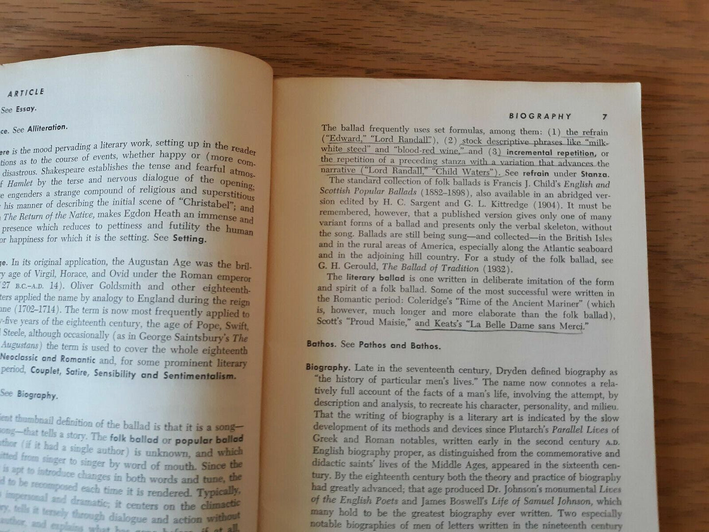 A Glossary of Literary Terms, Revised by M. H. Abrams 1961 Paperback