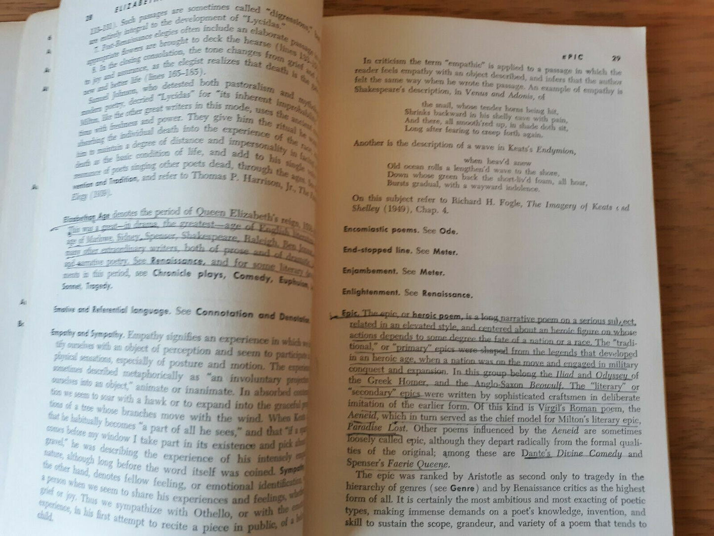 A Glossary of Literary Terms, Revised by M. H. Abrams 1961 Paperback