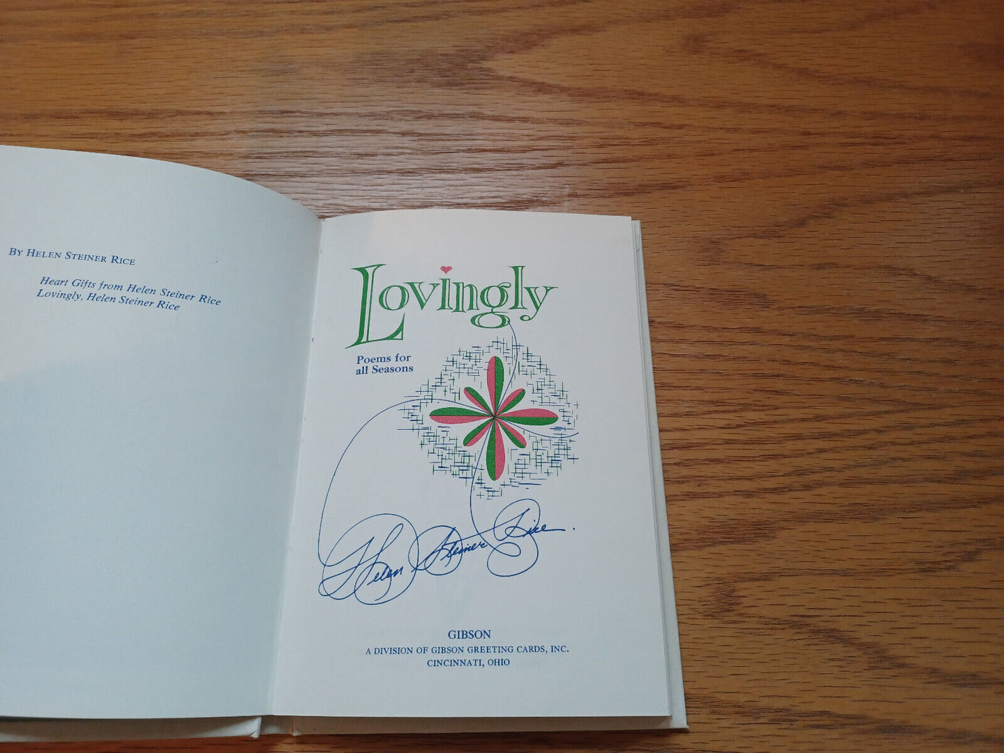 Lovingly Poems For All Seasons Helen Steiner Rice 1970 Hardcover Gibson