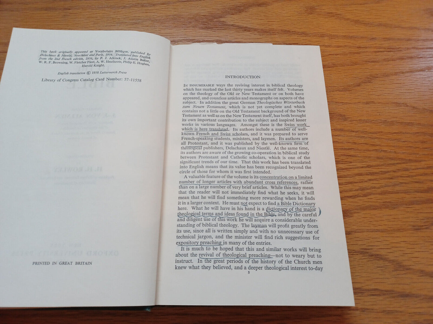 A Companion To The Bible J J Von Allmen 1958 Hardcover Dust Jacket Oxford Univer