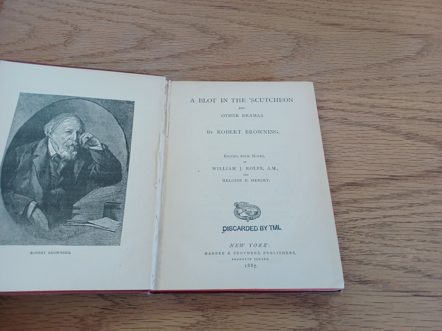 A Blot In The 'Scutcheon And Other Dramas By Robert Browning 1887