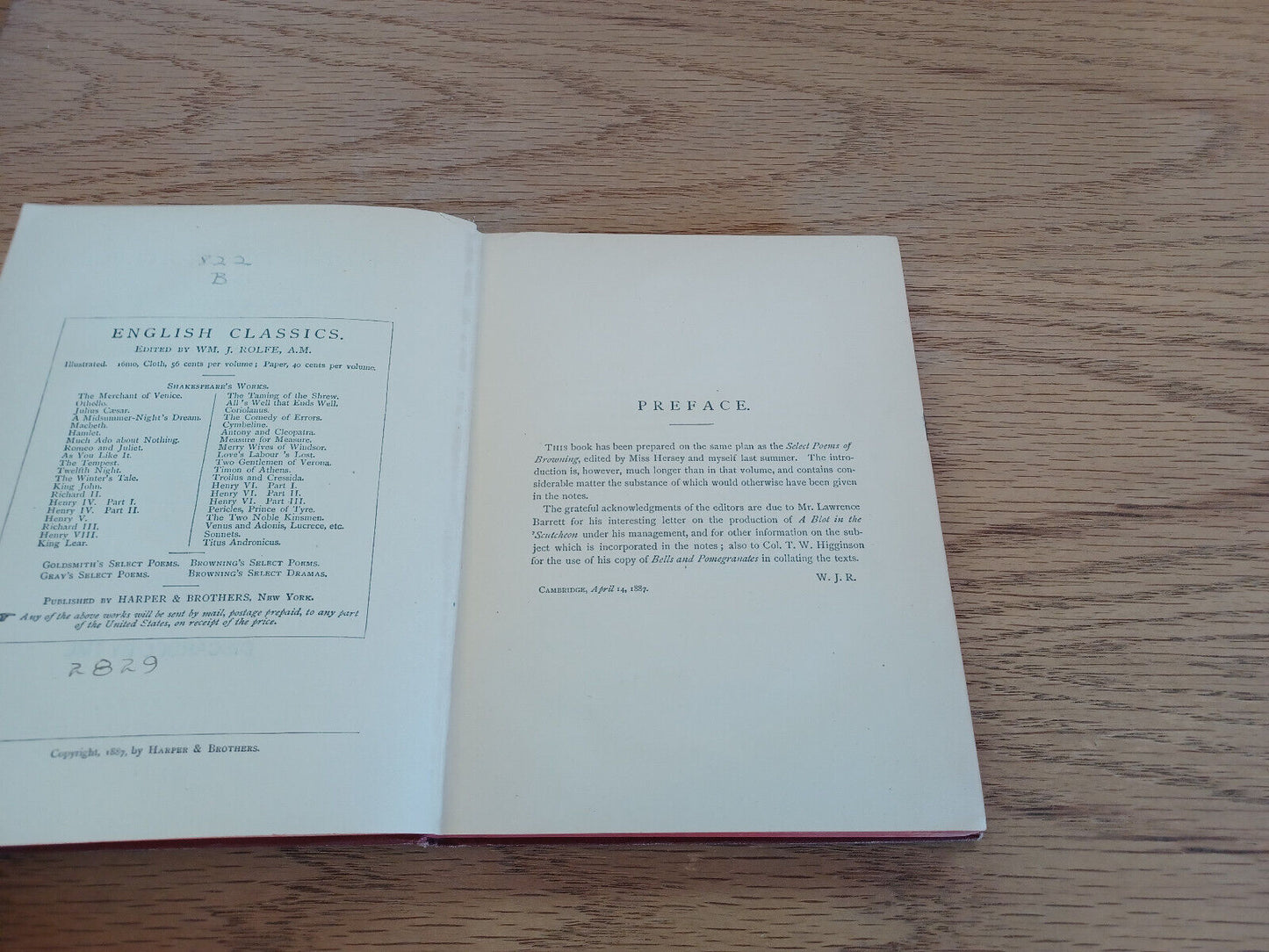 A Blot In The 'Scutcheon And Other Dramas By Robert Browning 1887