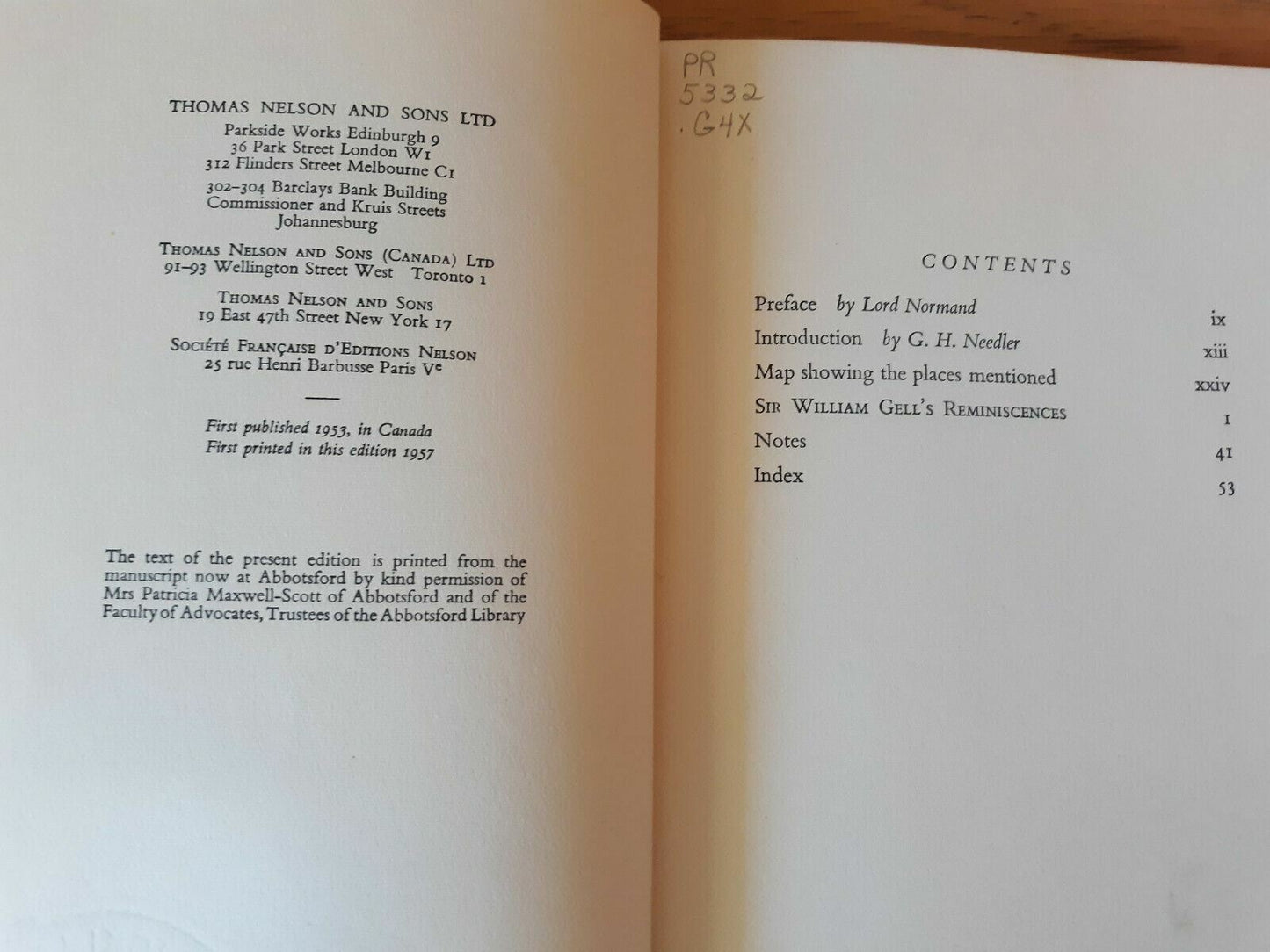 Reminiscences of Sir Walter Scott's Residence in Italy, 1832 HC 1957 Sir Willia