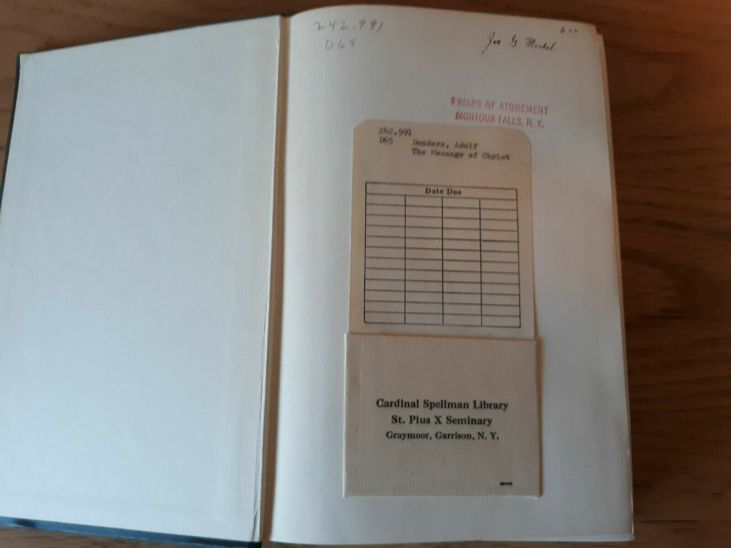 THE MESSAGE OF CHRIST Sermon Sketches Hardcover 1950 Dr. Adolf Donders