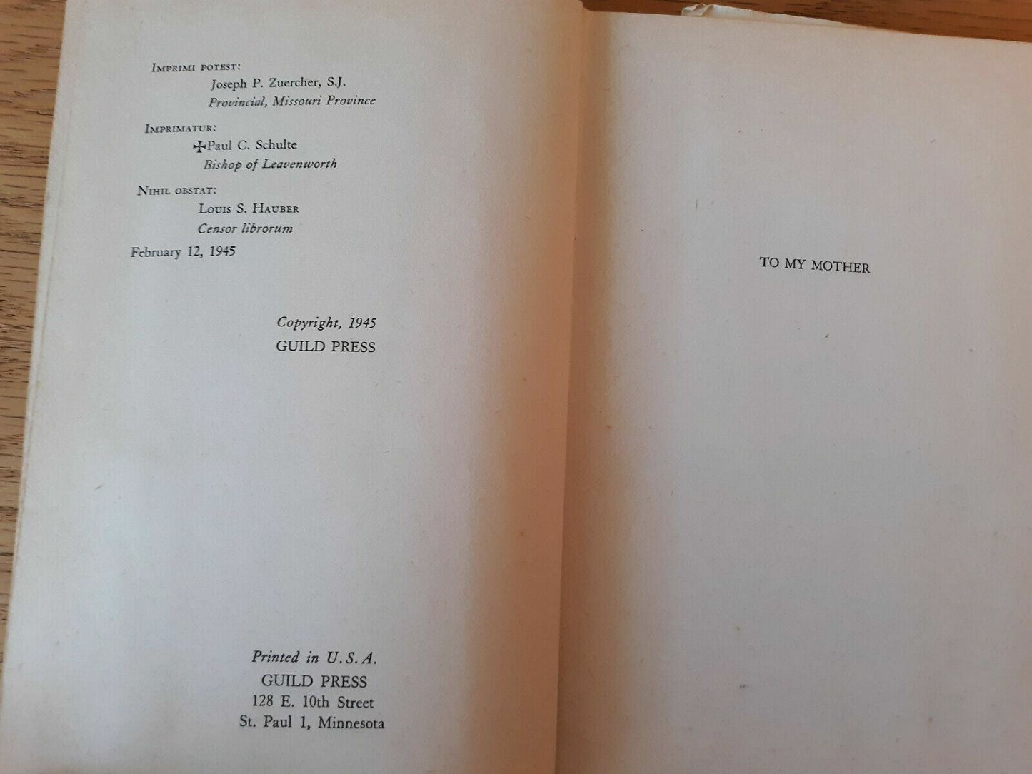 That You May Live By: L. F. Cervantes, S. J. 1945 Hardcover
