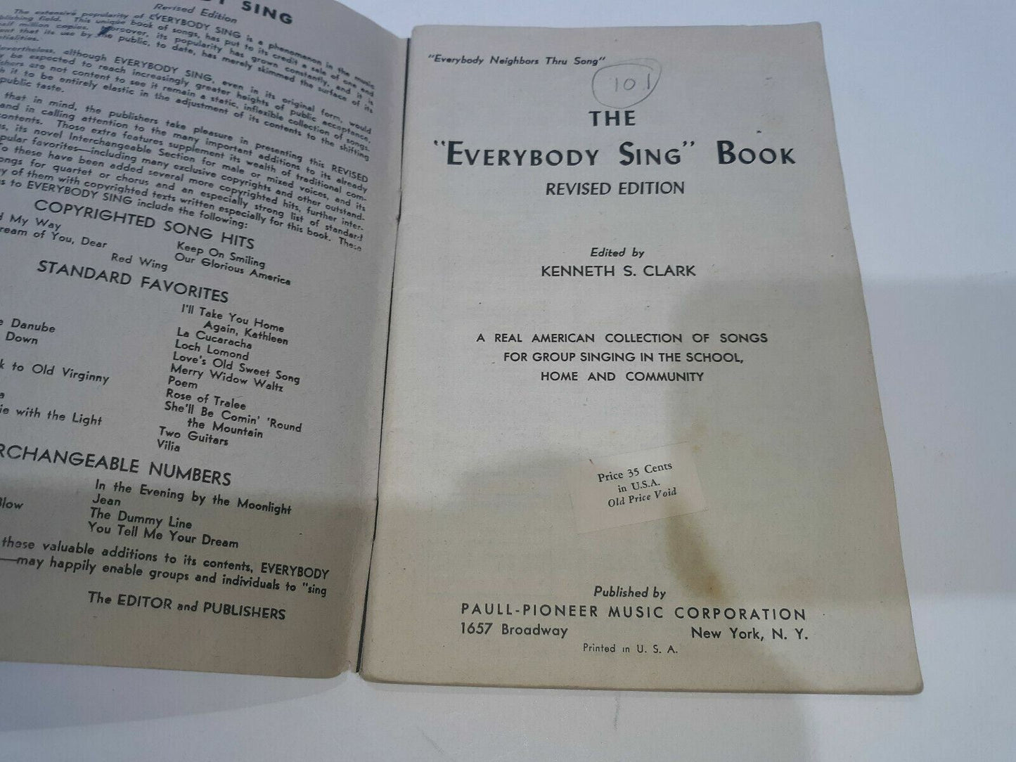 1935 Revised Edition The Everybody Sing Song Book