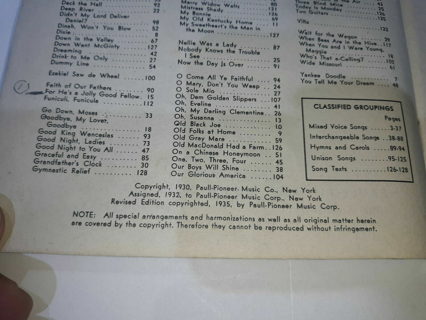 1935 Revised Edition The Everybody Sing Song Book
