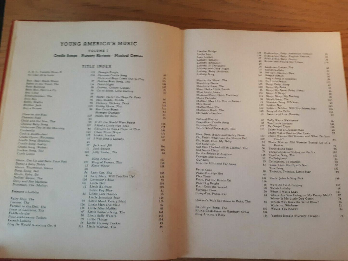 Young America's Music Volume I Vocal Hardcover 1939 Albert Wier Cradle Nursery
