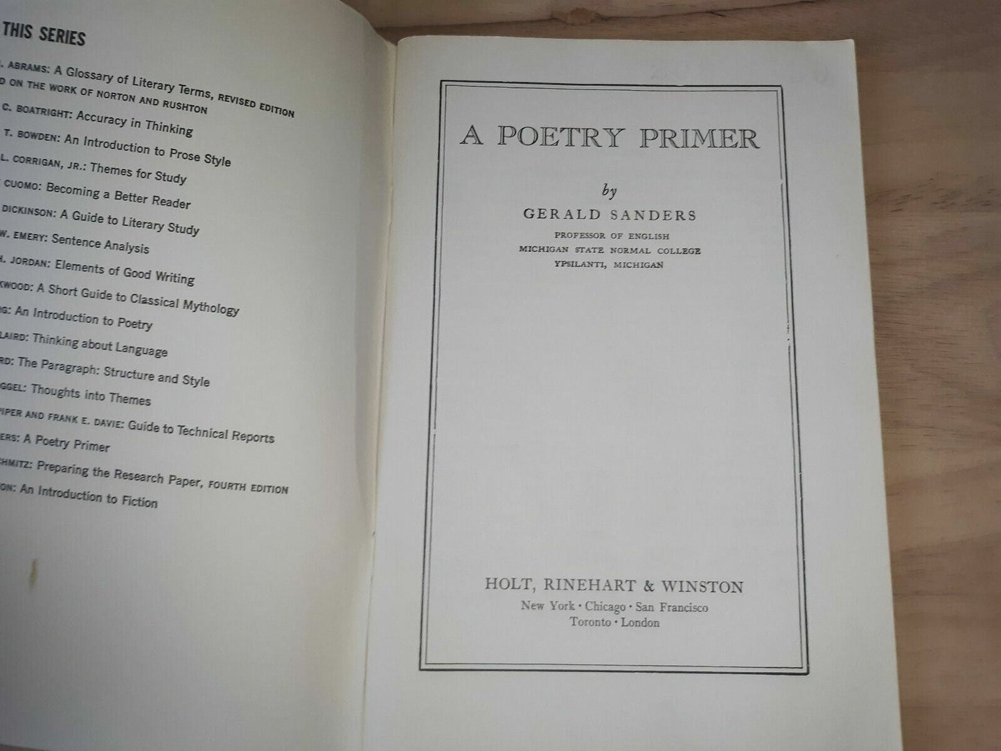 A poetry primer Paperback – 1963 by Gerald Sanders (Author)