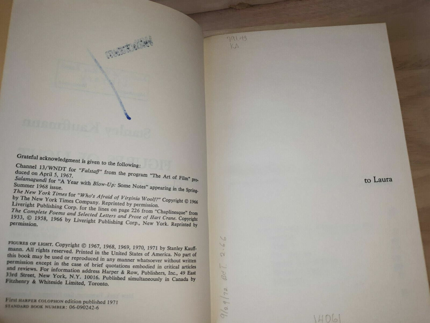 Figures of Light Film Criticism and Commentary Paperback 1971 Stanley Kauffmann