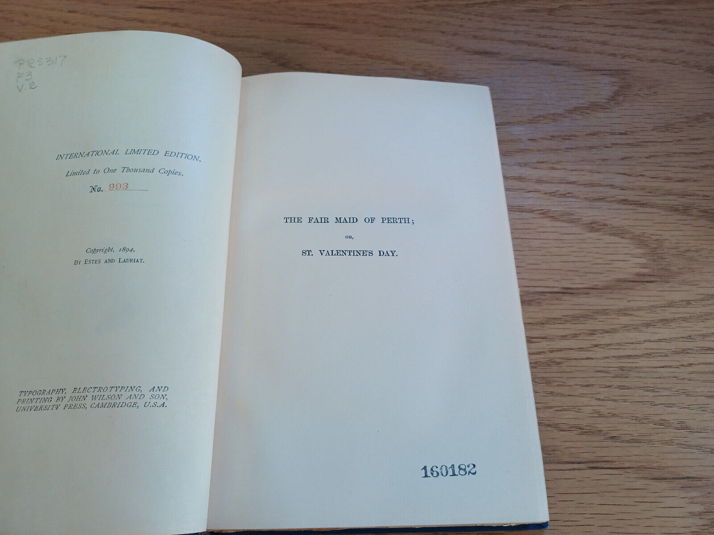 The Fair Maid Of Perth Vol Ii Sir Walter Scott 1894 International Limited Ed